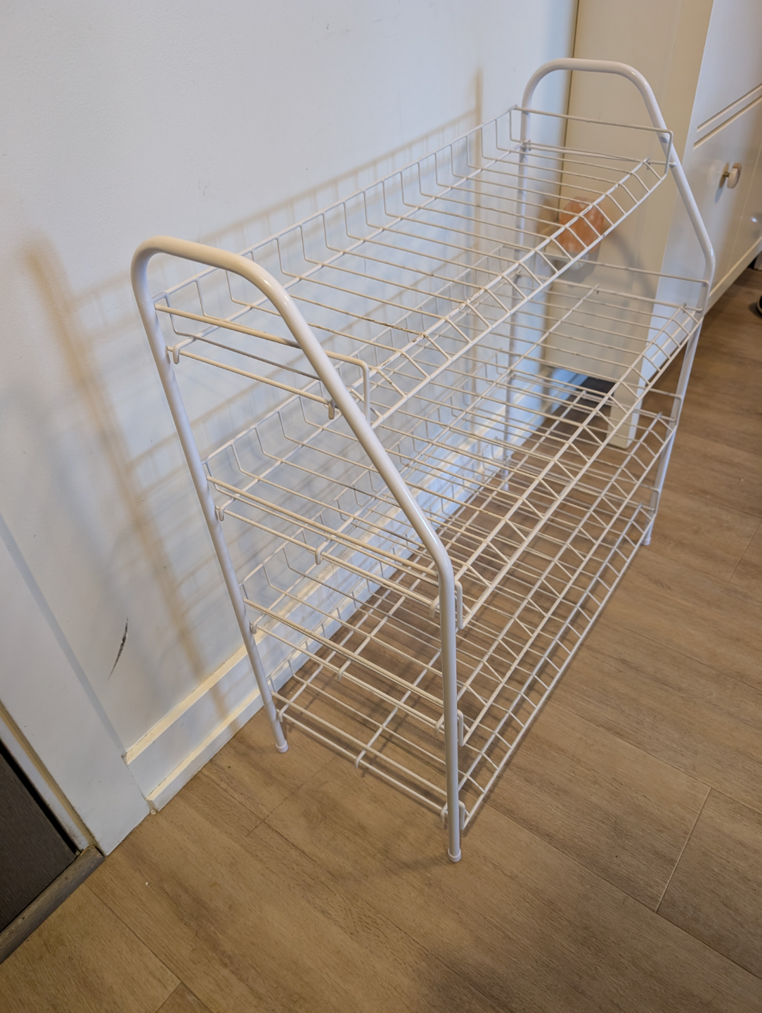 White Metal 4-Tier Shoe Rack