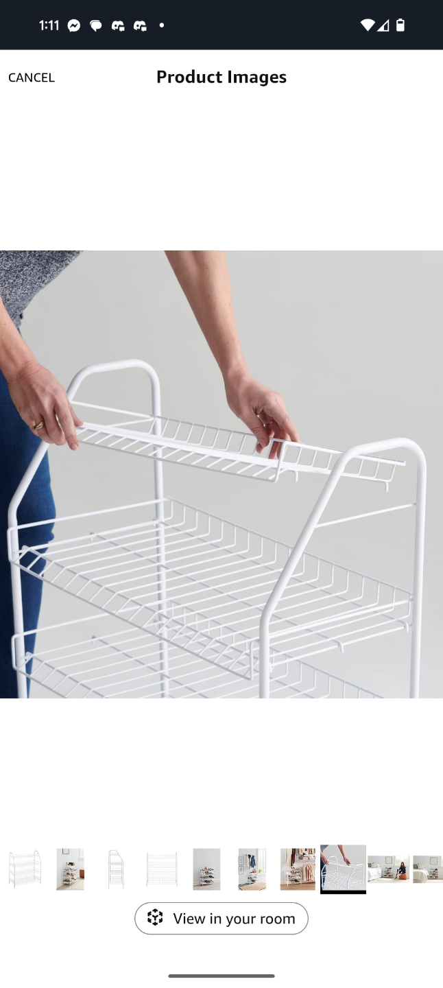 White Metal 4-Tier Shoe Rack - photo 4