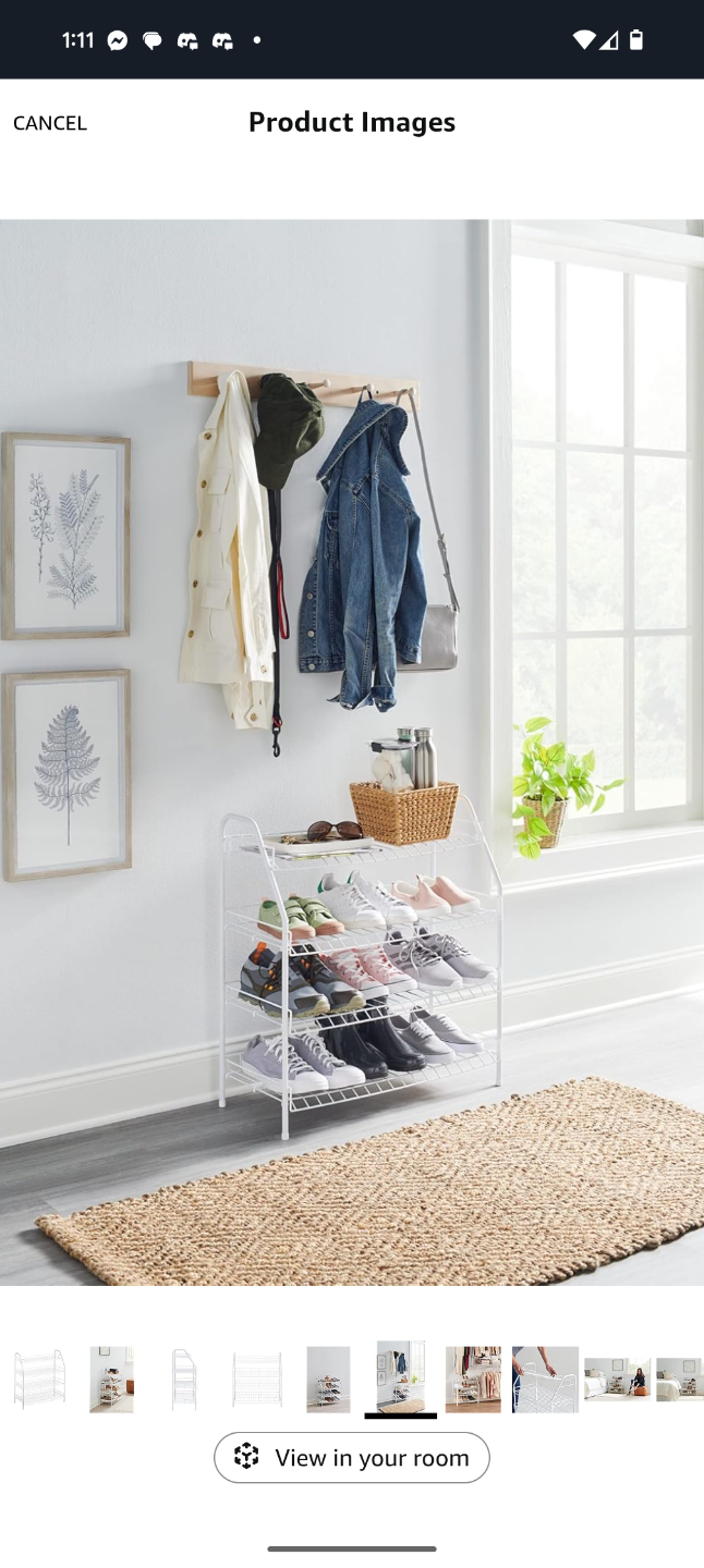 White Metal 4-Tier Shoe Rack - photo 5