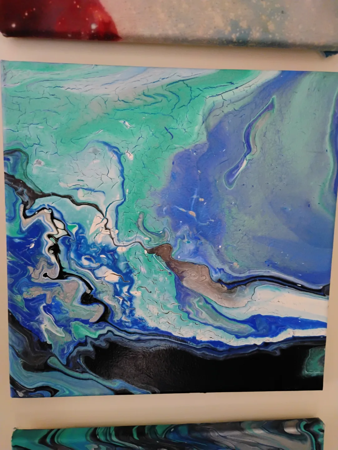🏒Set of three abstract fluid acrylic pour paintings🏒 thumbnail