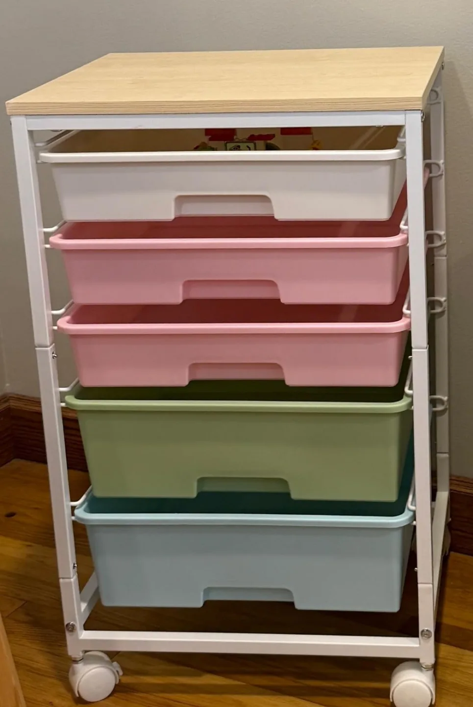 Utility Cart with 5Tier Rolling Utility Cart on Wheels,Rainbow thumbnail