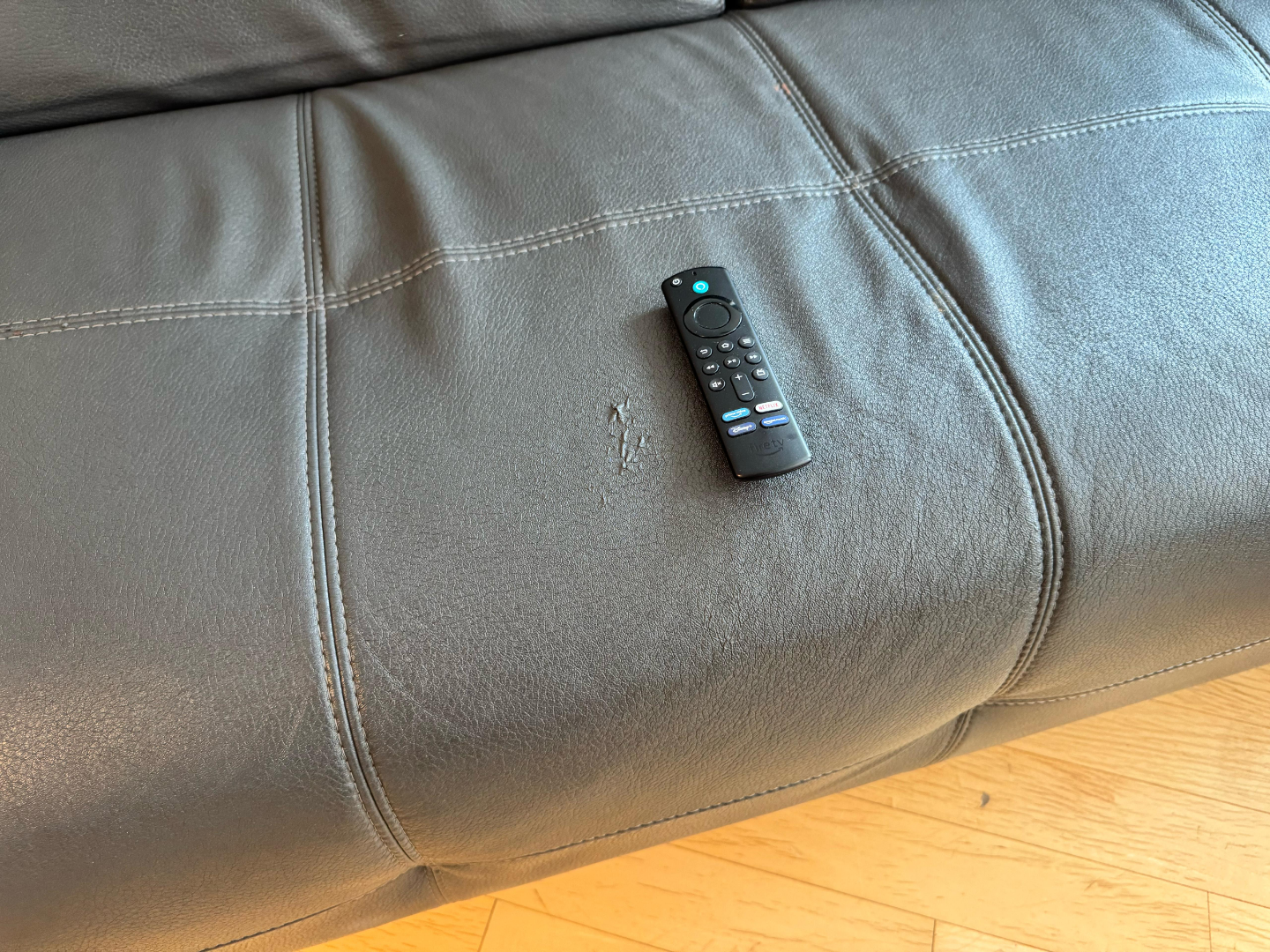 MOVE OUT SALE - Dark Grey Leather Sectional Sofa - photo 4