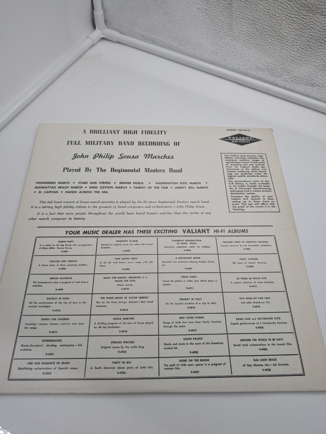 Valiant Records LP: John Philip Sousa Marches - photo 2
