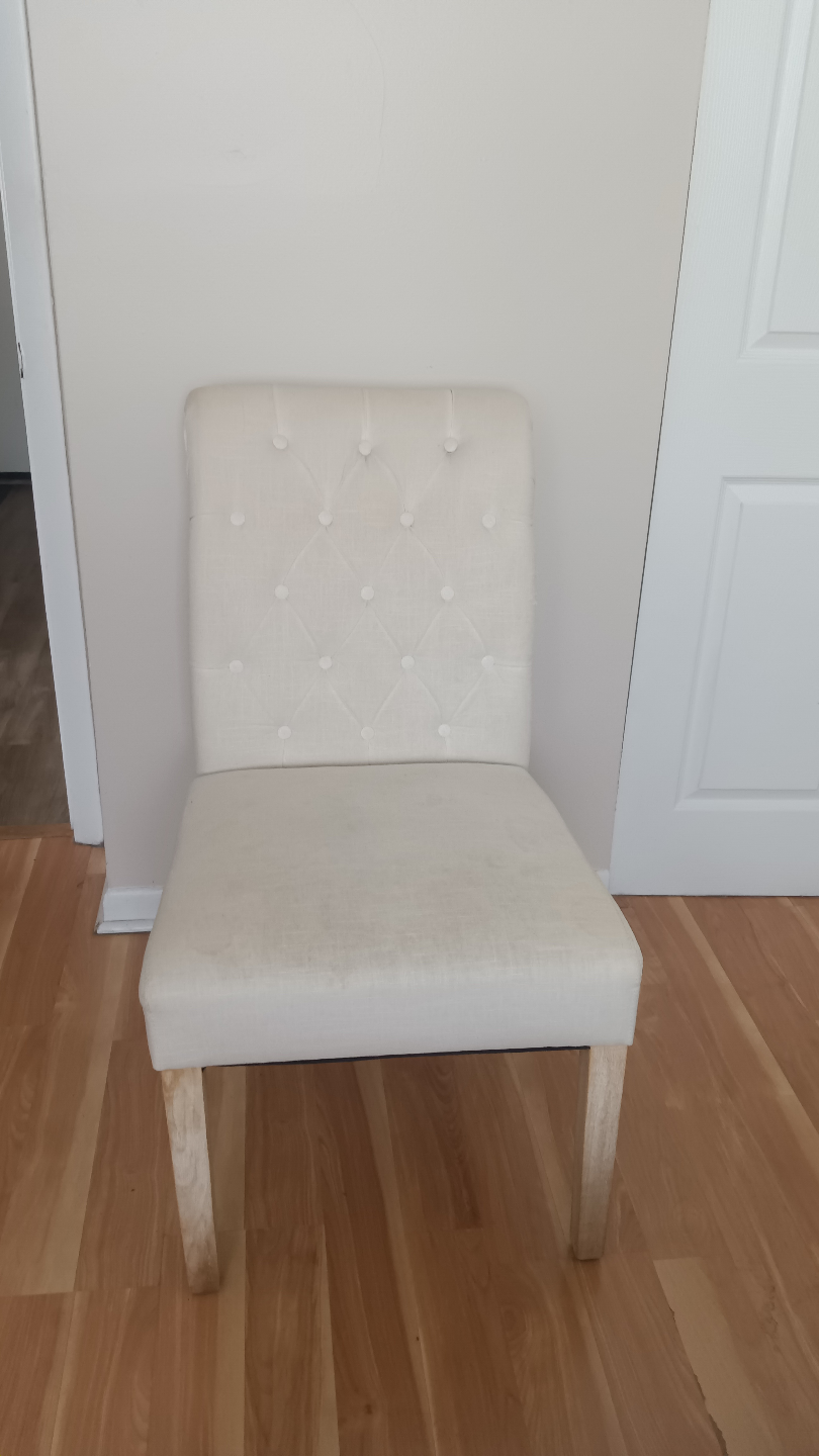 Off-White Upholstered Accent Chair