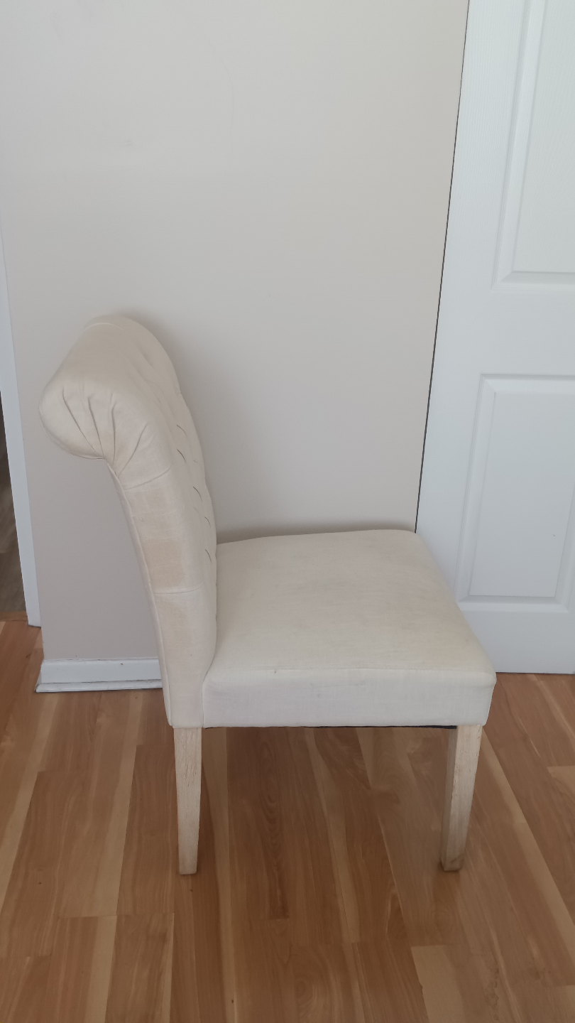 Off-White Upholstered Accent Chair - photo 2