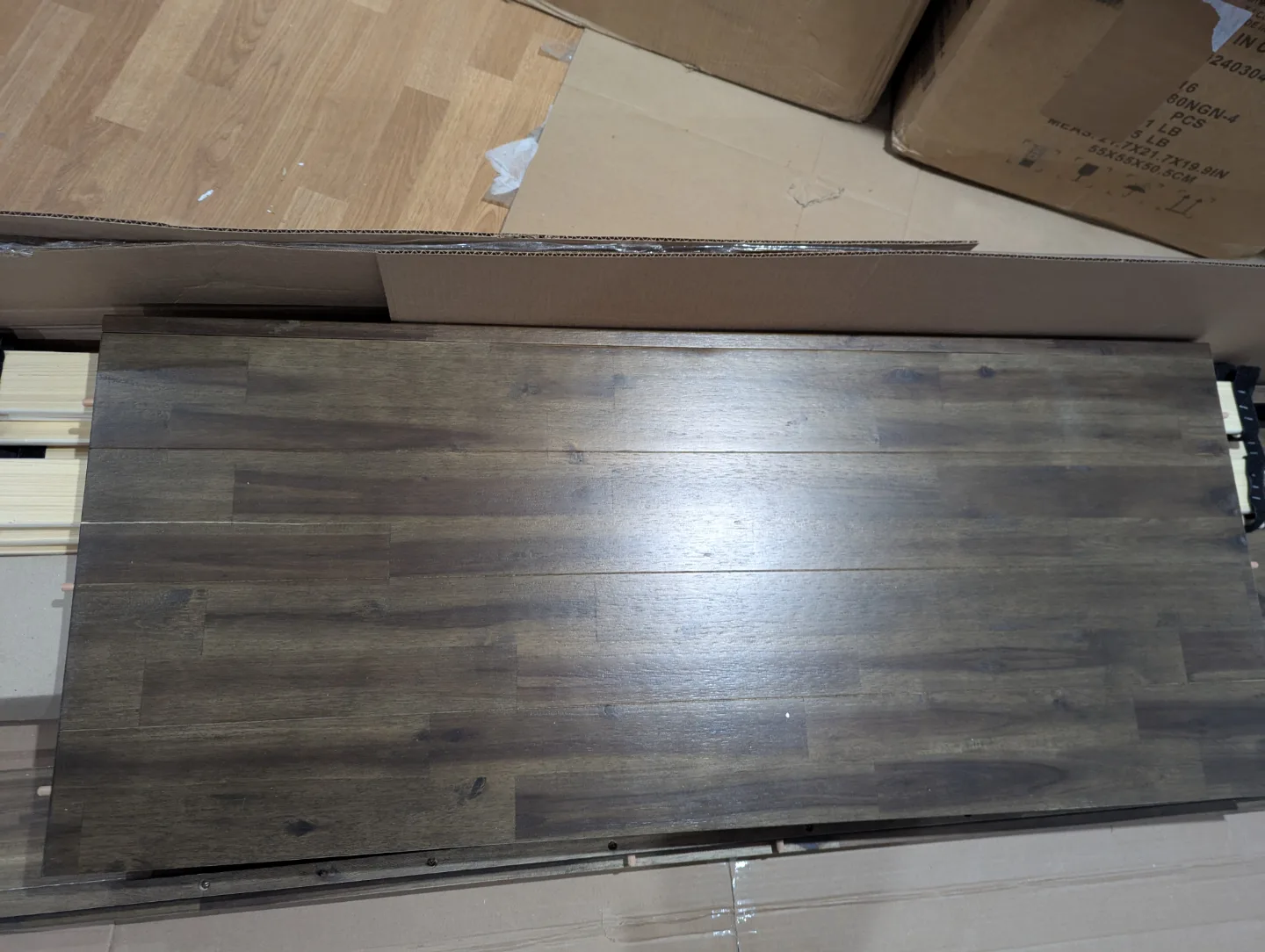 Natural Wooden Queen Platform Bed Frame - Dark Brown image indicator(3)