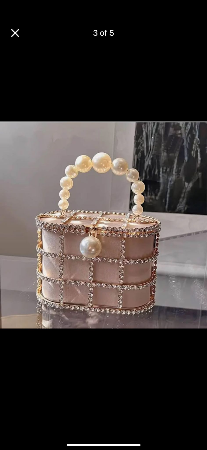Elegant Rhinestone and Pearl Evening Clutch - photo 3