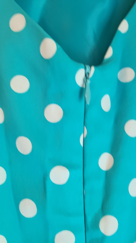 Cynthia Rowley Teal Polka Dot Dress Size 10 - photo 4