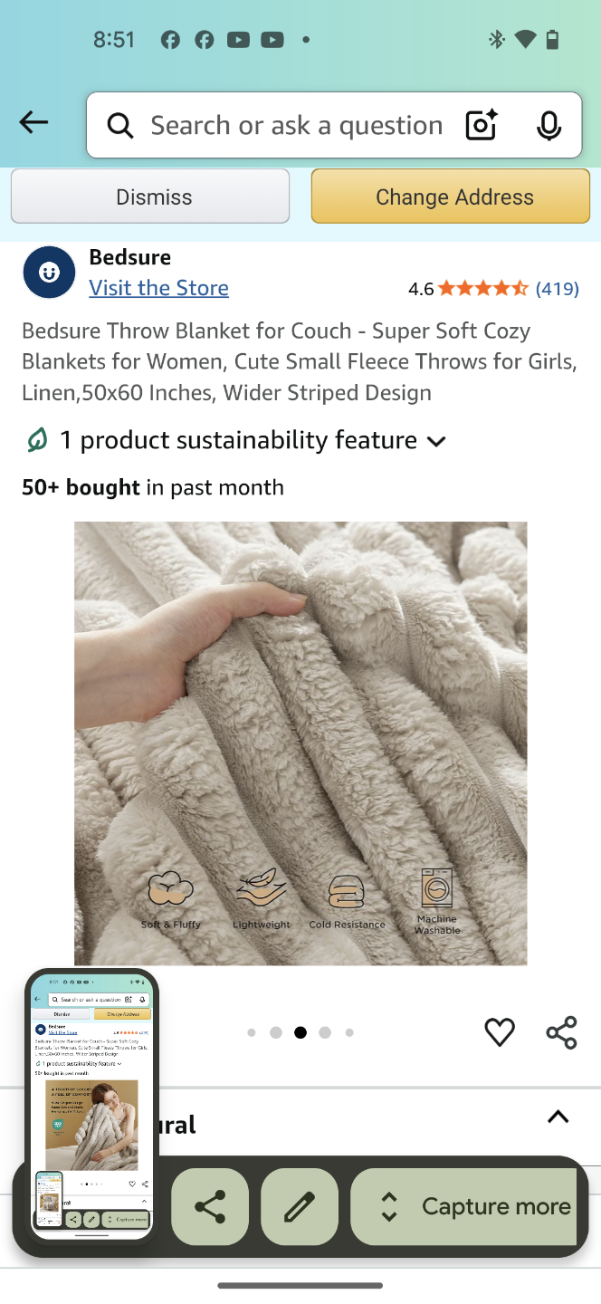 Bedsure Throw Blanket - Natural brand new - photo 3