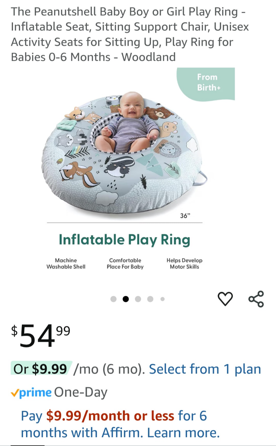 The Peanutshell Inflatable Baby Play Ring - Woodland