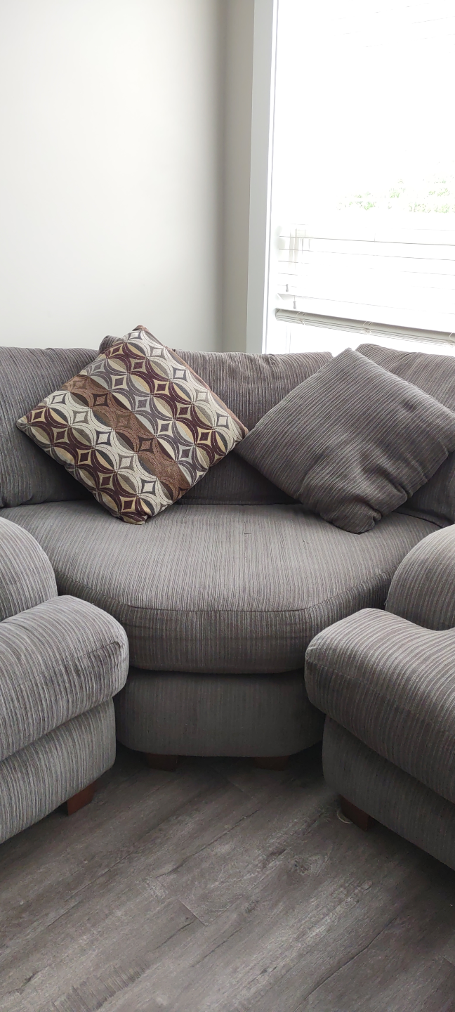 Grey Sectional Sofa with Throw Pillows - photo 3