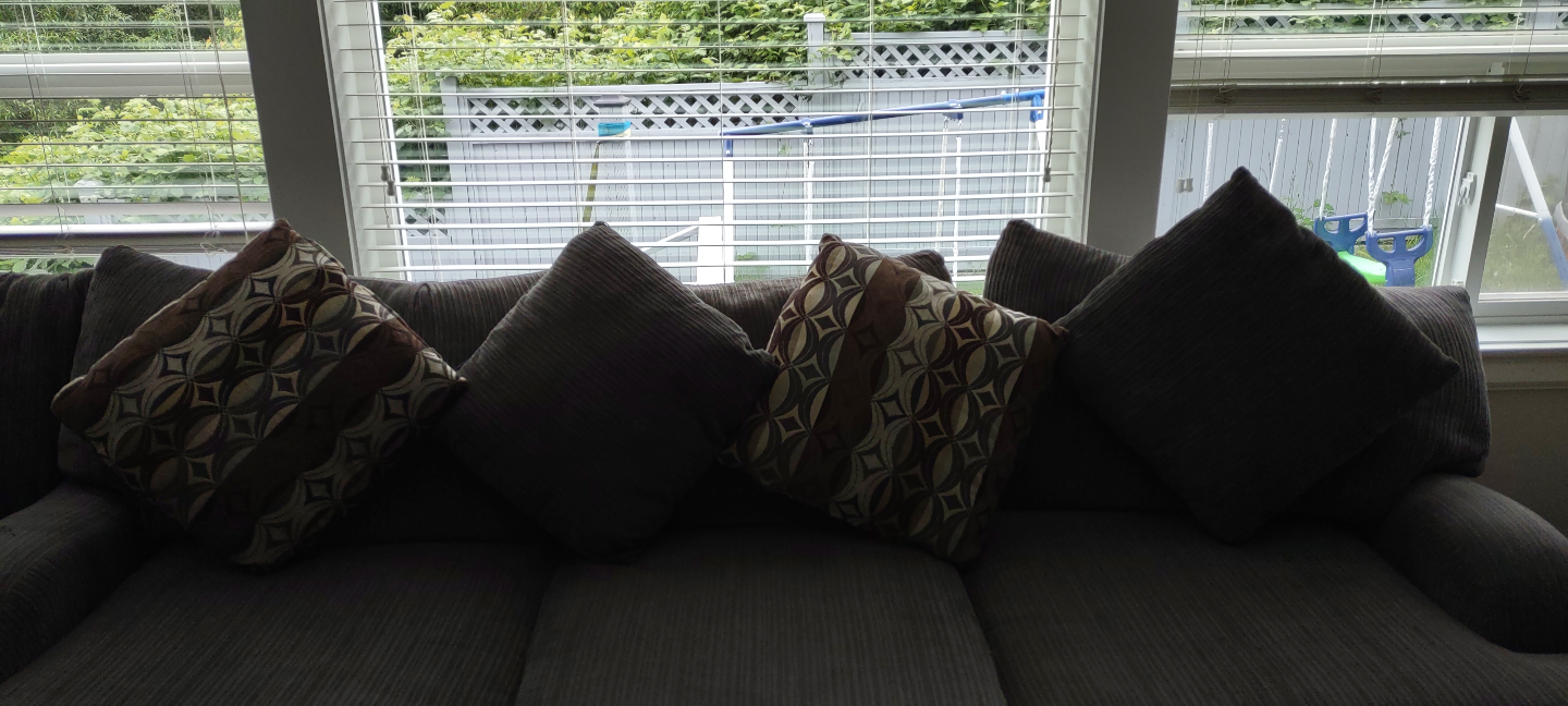 Grey Sectional Sofa with Throw Pillows - photo 4