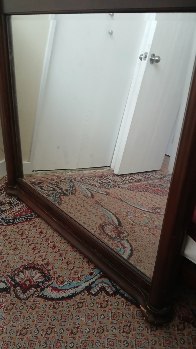 Large Dark Wood Framed Mirror - photo 2