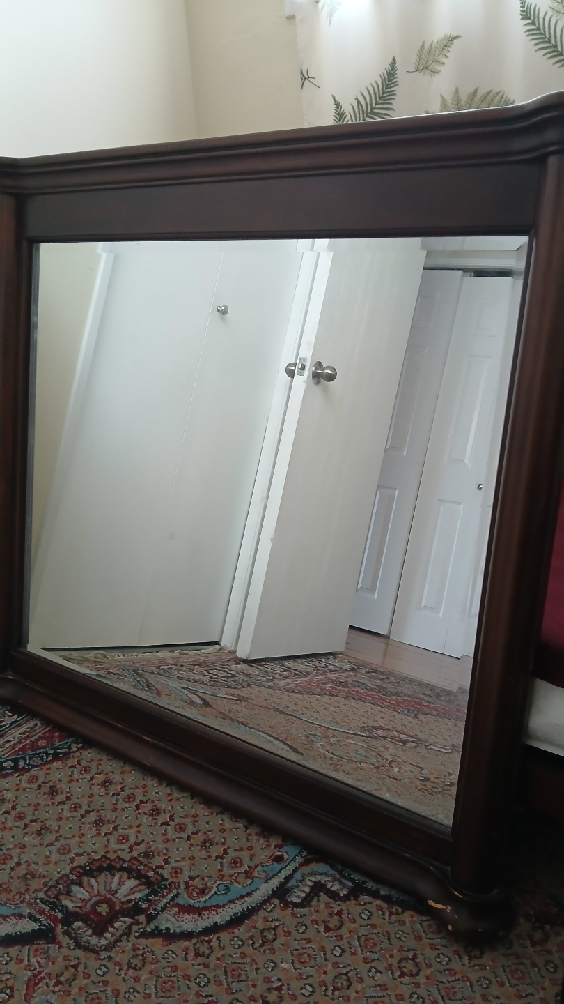 Large Dark Wood Framed Mirror - photo 4