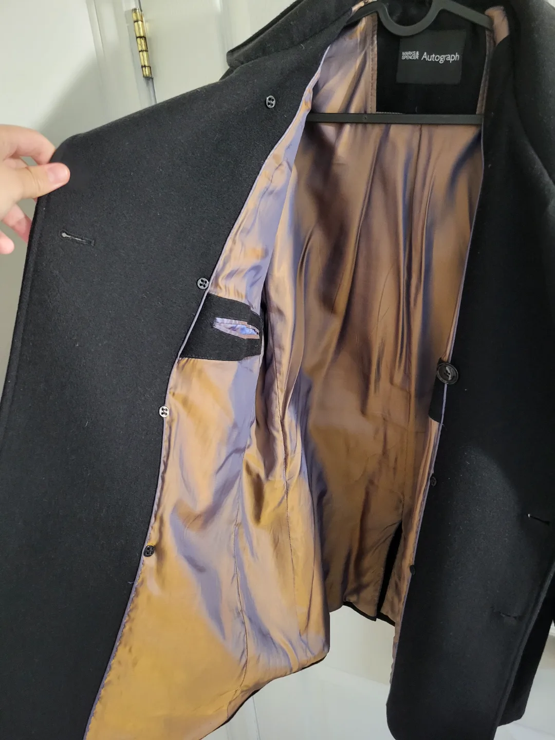 Men's Black Peacoat image indicator(2)