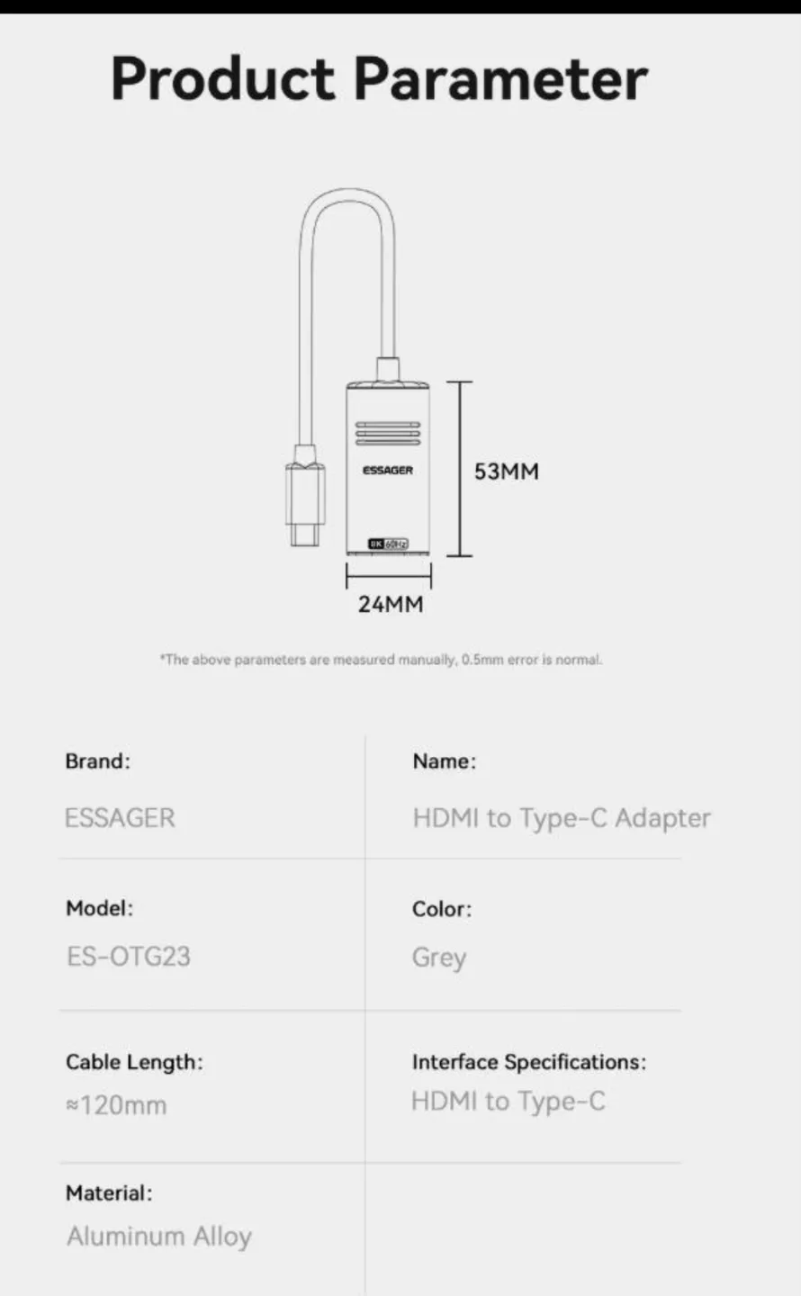 Essager HDMI To USB Type C Adapter image indicator(5)