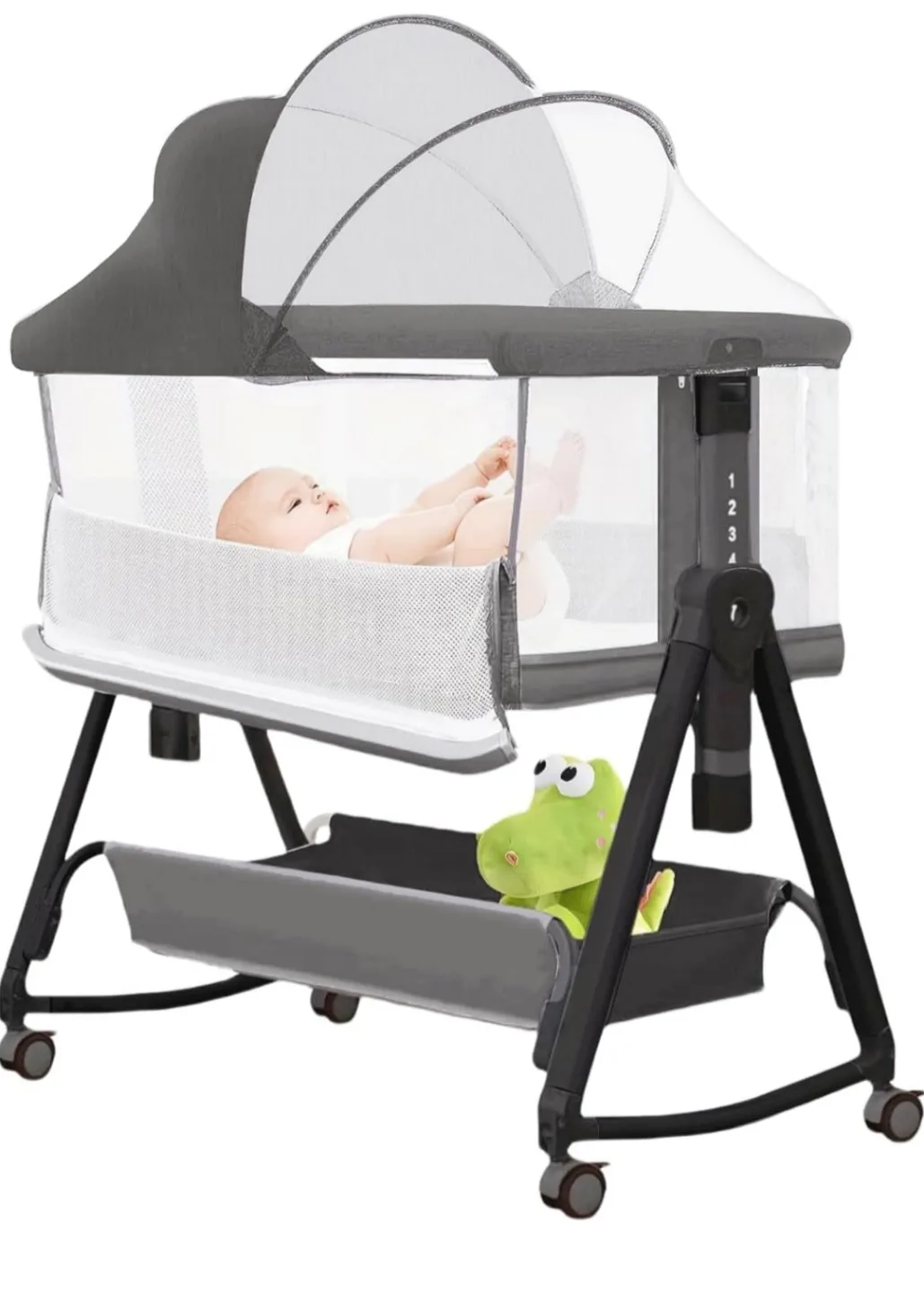 Baby Bassinet with Storage, 7 Height Adjustments image indicator(6)