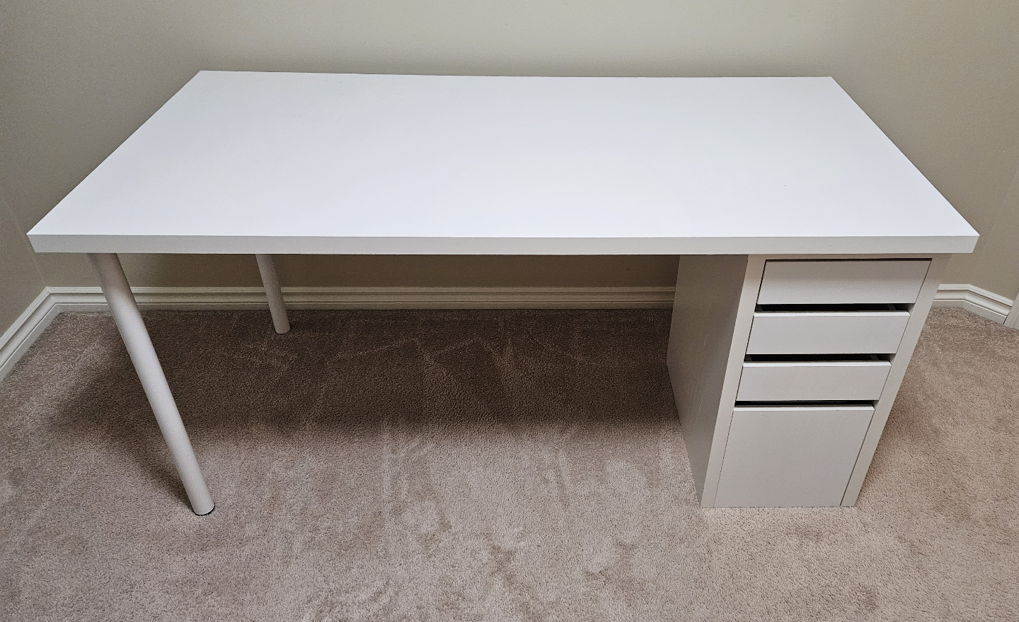 White IKEA Desk with Drawers - photo 2