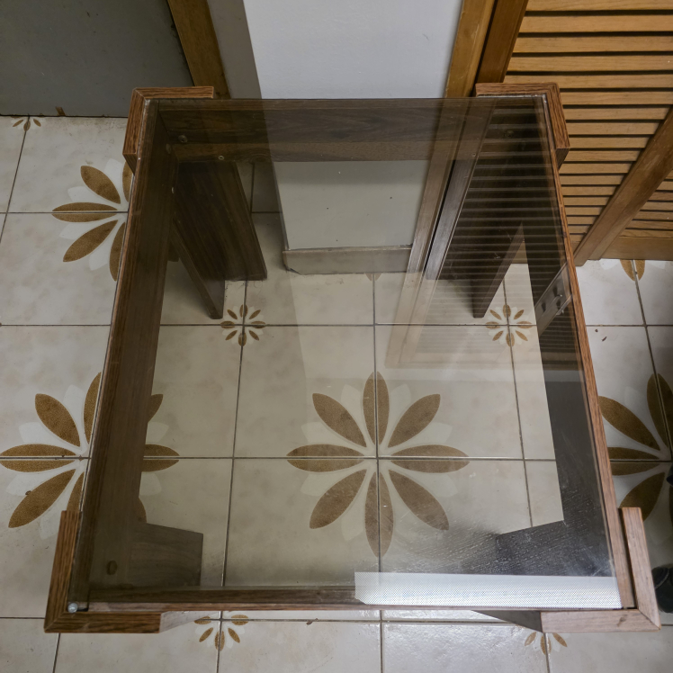 Mid-Century Modern Glass-Top Side Table - photo 2
