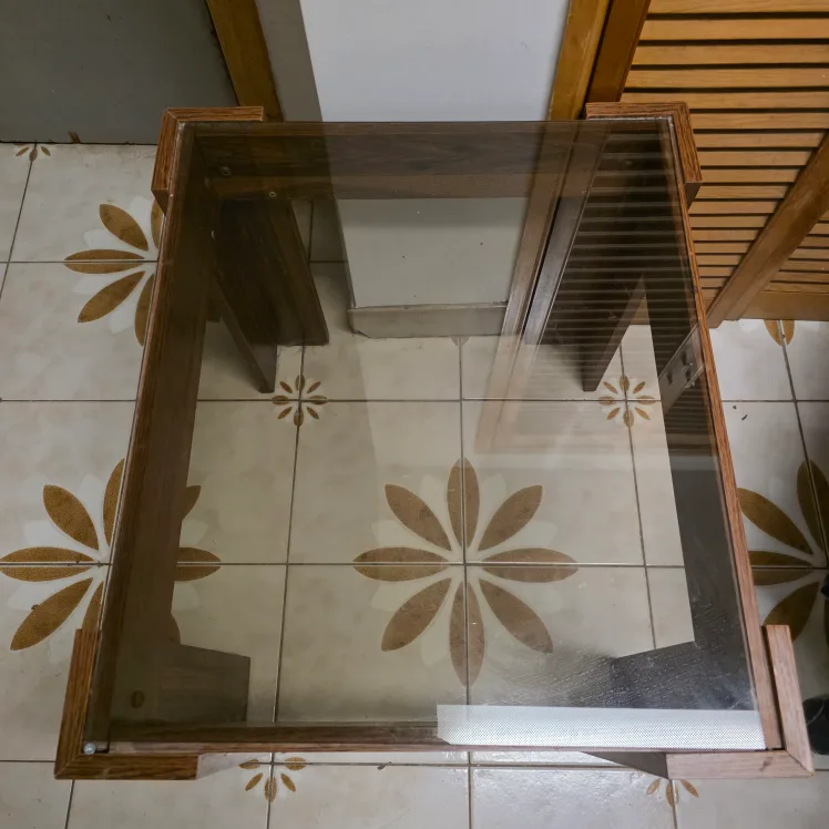 Mid-Century Modern Glass-Top Side Table image indicator(2)