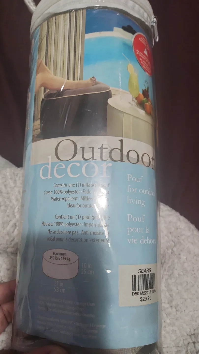 Sears Outdoor Decor Inflatable Pouf thumbnail