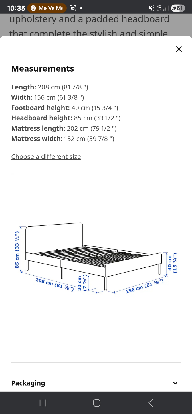 IKEA Queen bed frame & Mattress - photo 2