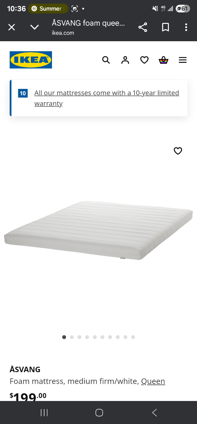 IKEA Queen bed frame & Mattress - photo 3