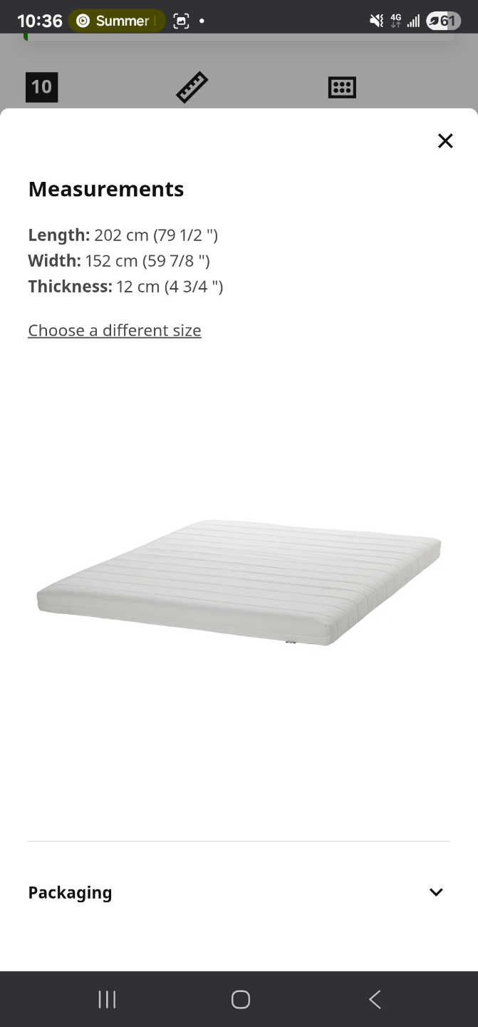 IKEA Queen bed frame & Mattress - photo 4