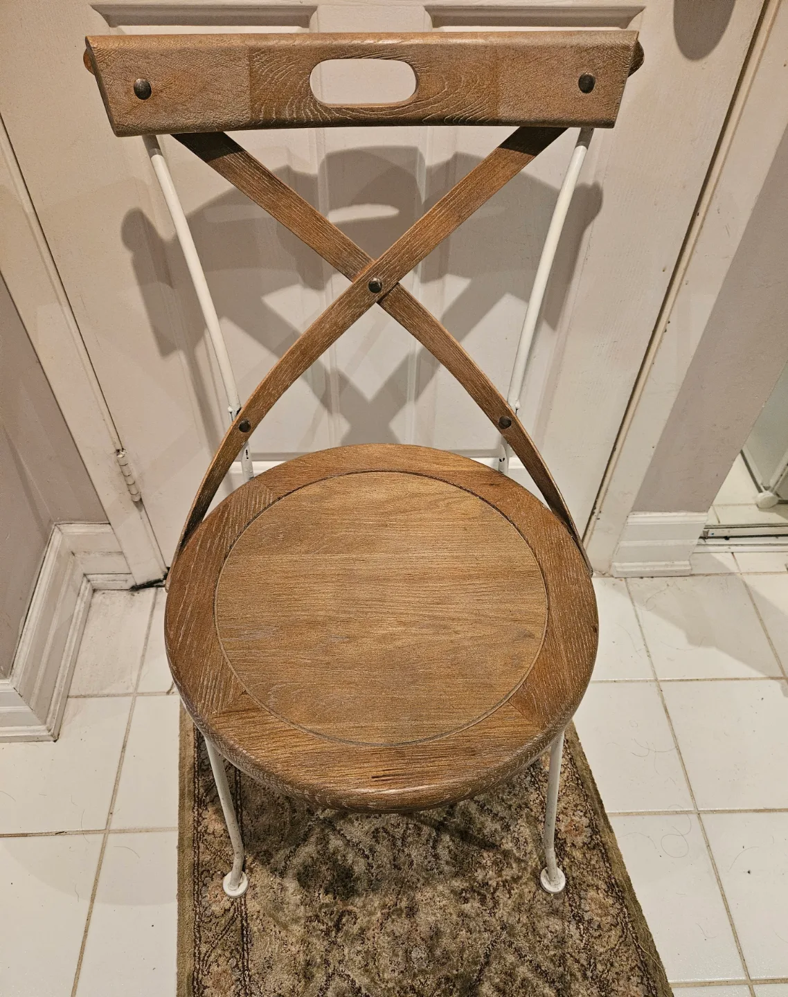 Wooden and Metal Cross-Back Chair thumbnail