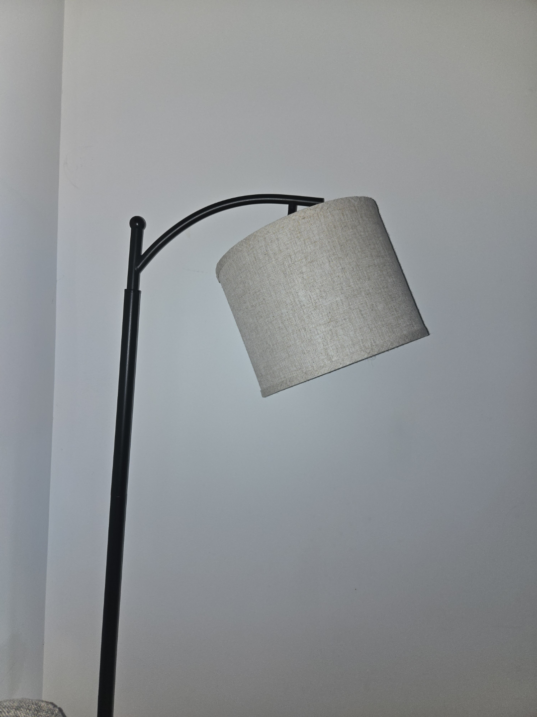 Arc Floor Lamp with Beige Shade