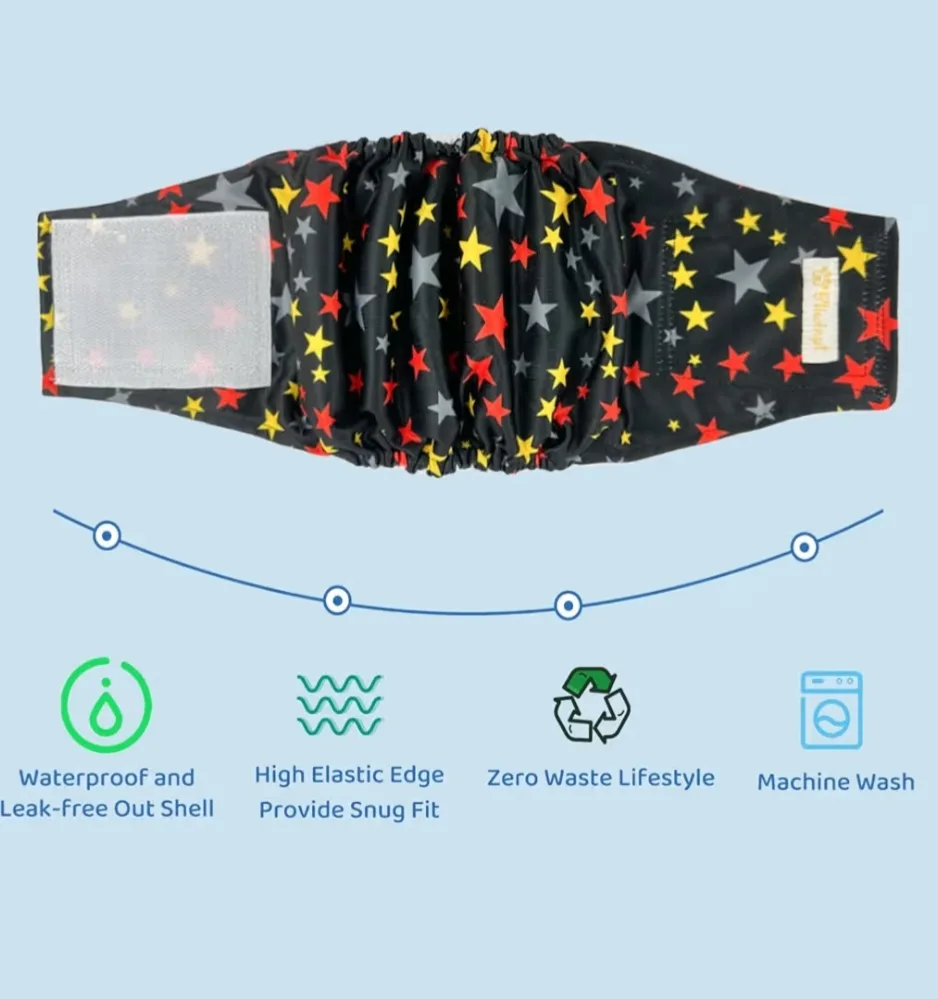 Reusable Dog Diaper - Starry Night Design - Size S and L image indicator(2)