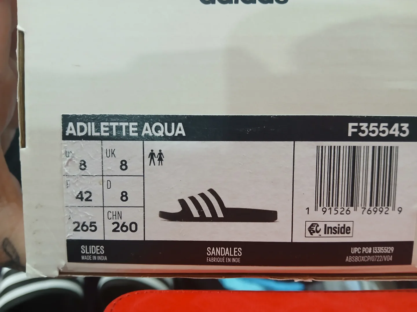 Adidas Adilette Aqua Slides - Size 8 image indicator(3)