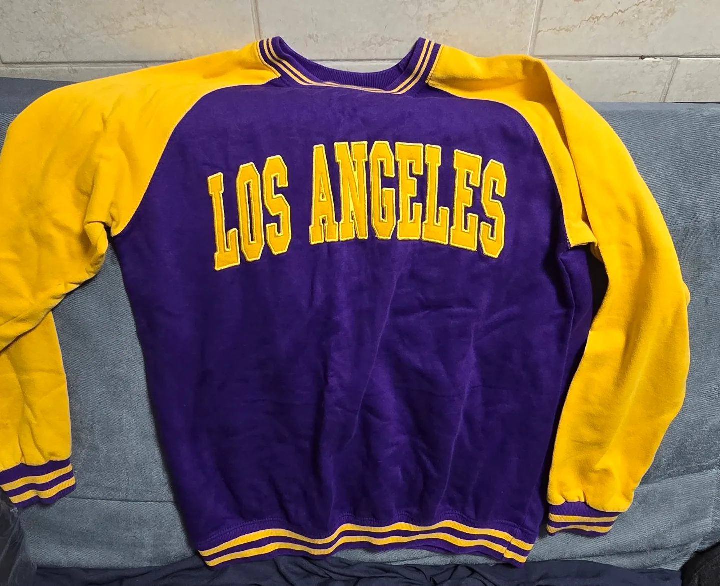 Los Angeles Purple and Gold Baseball Sweatshirt thumbnail