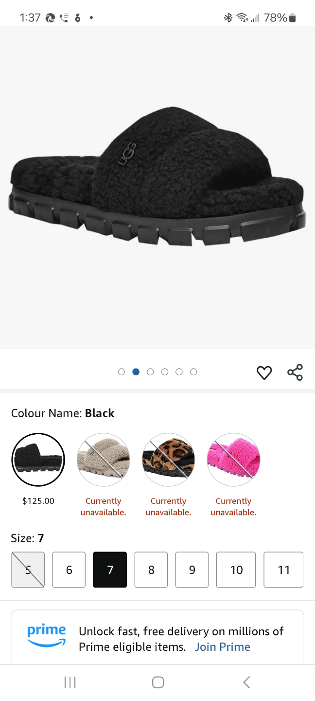 UGG 🧡  Fluff Yeah Slide Sandals - Size 6 - Black - photo 2