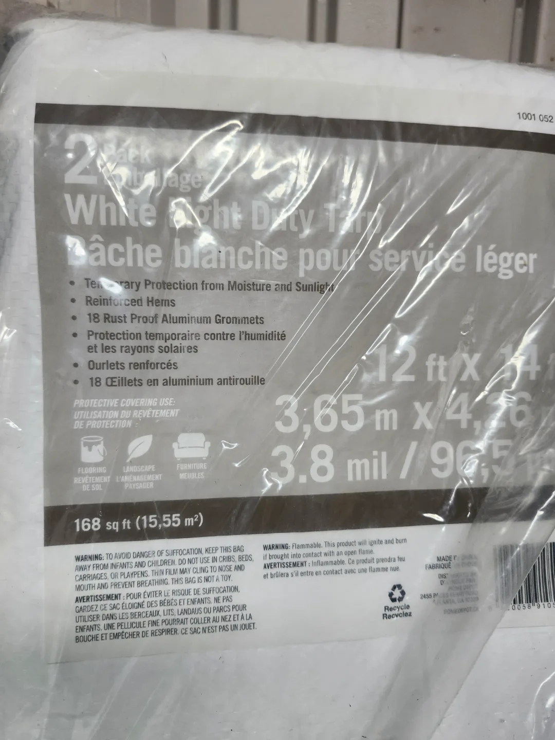 2 Pack White Light Duty Tarps 12 x 14 image indicator(2)