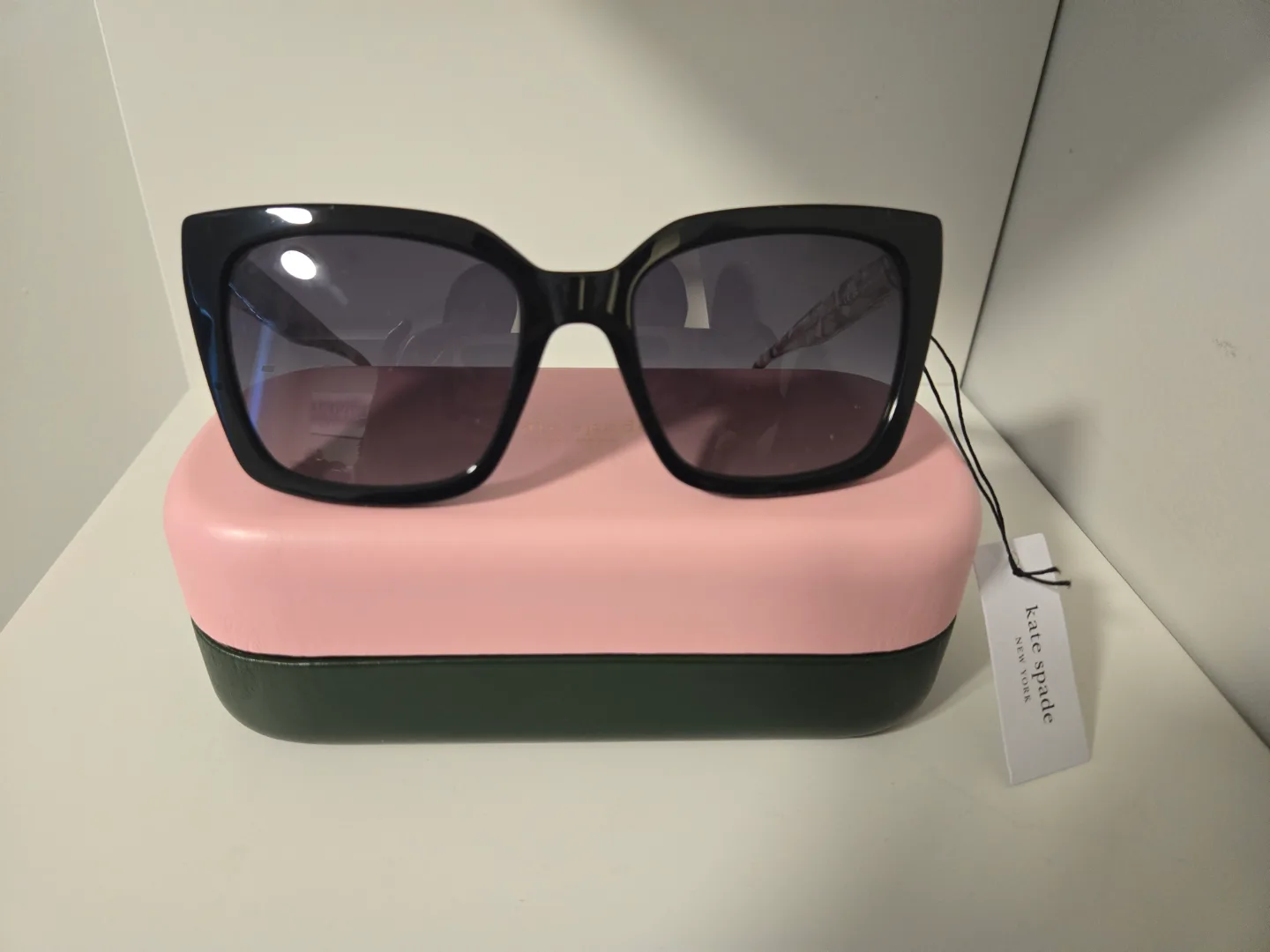Kate Spade New York Black Sunglasses with Floral Arms thumbnail