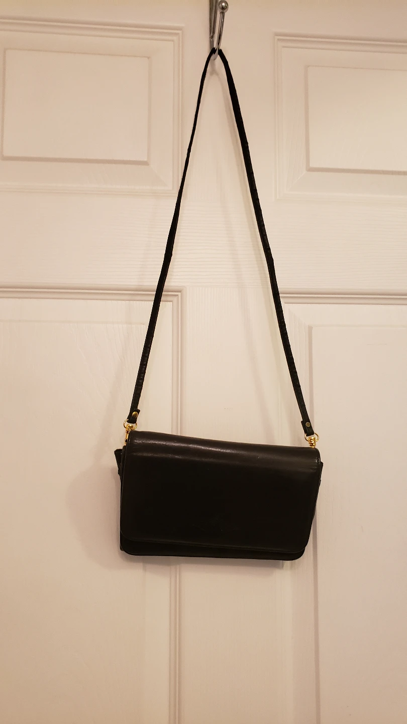 Buxton Velvet Touch Cowhide Black Leather Cross-body Bag