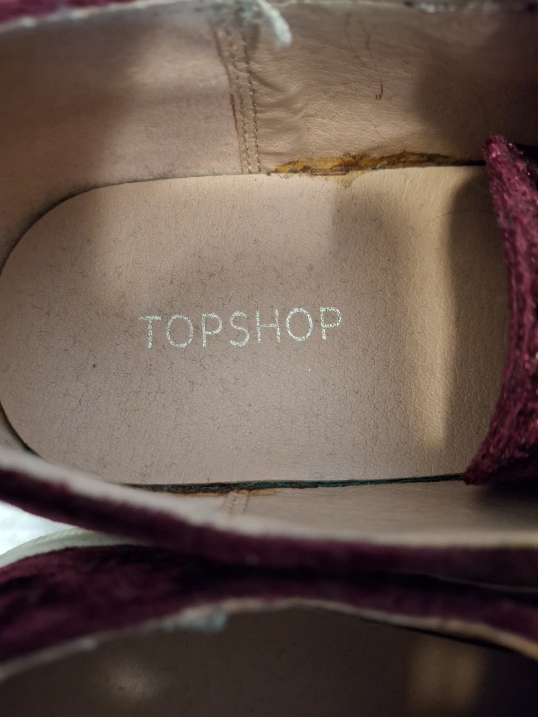 Burgundy Velvet Topshop Sneakers - photo 3