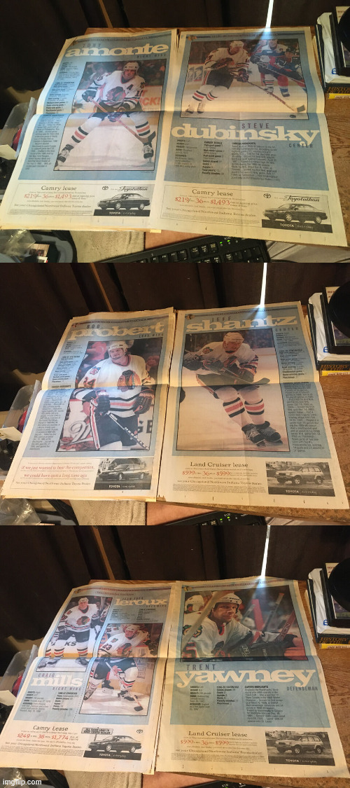 lot of 49 Chicago Sun times Chicago Blackhawks posters 98-00 - photo 5