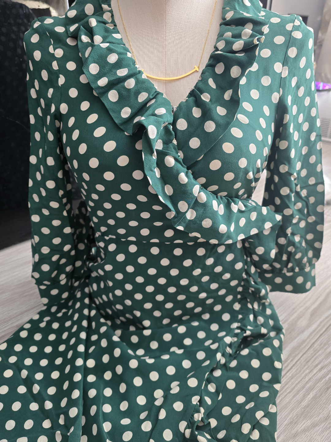 Kate Spade Green Polka Dot Dress