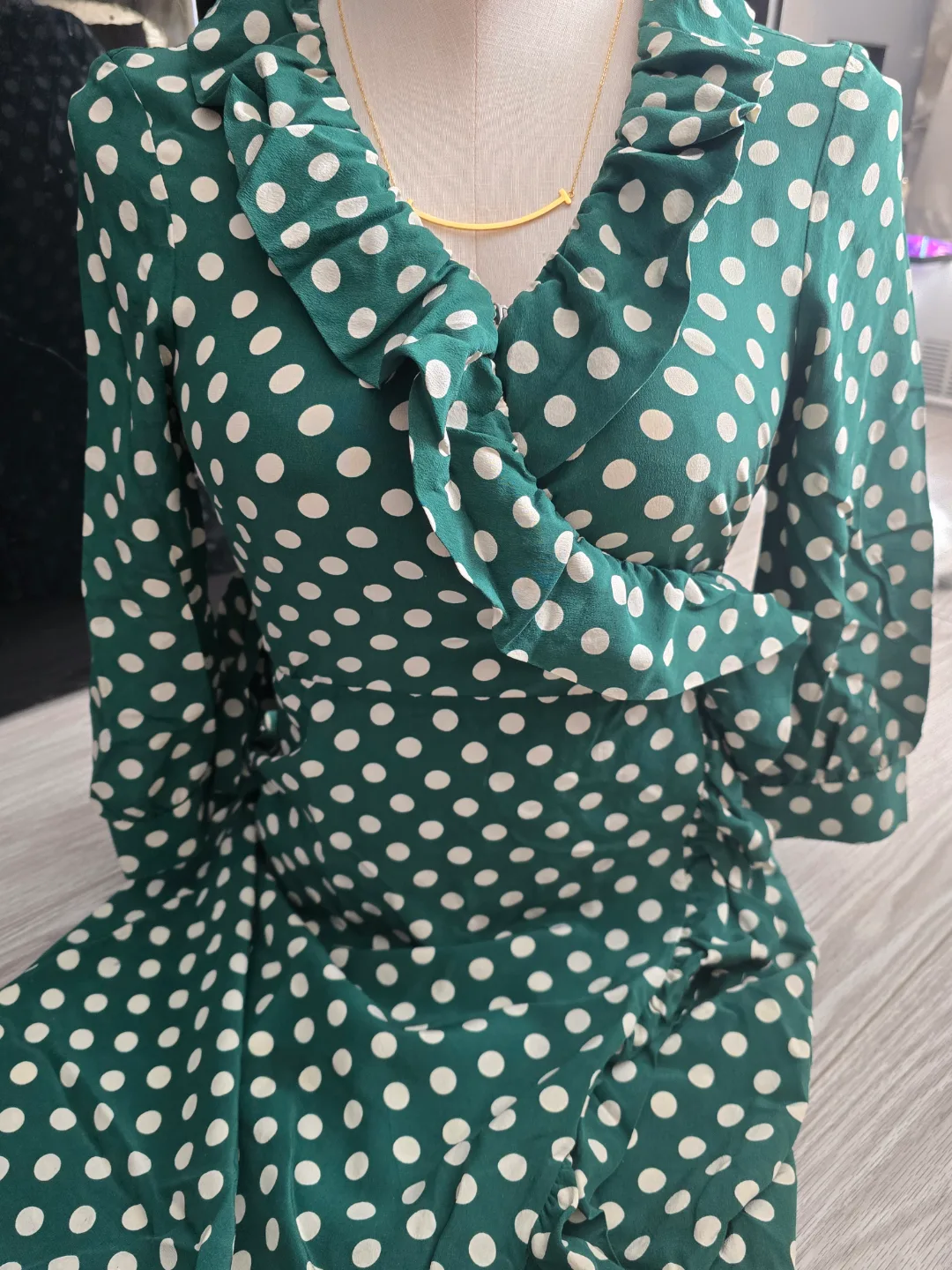 Kate Spade Green Polka Dot Dress thumbnail