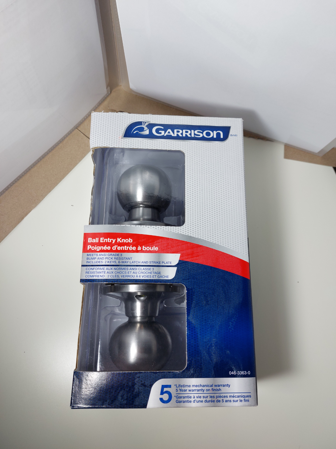Garrison Ball Entry Knob - Stainless Steel - photo 3