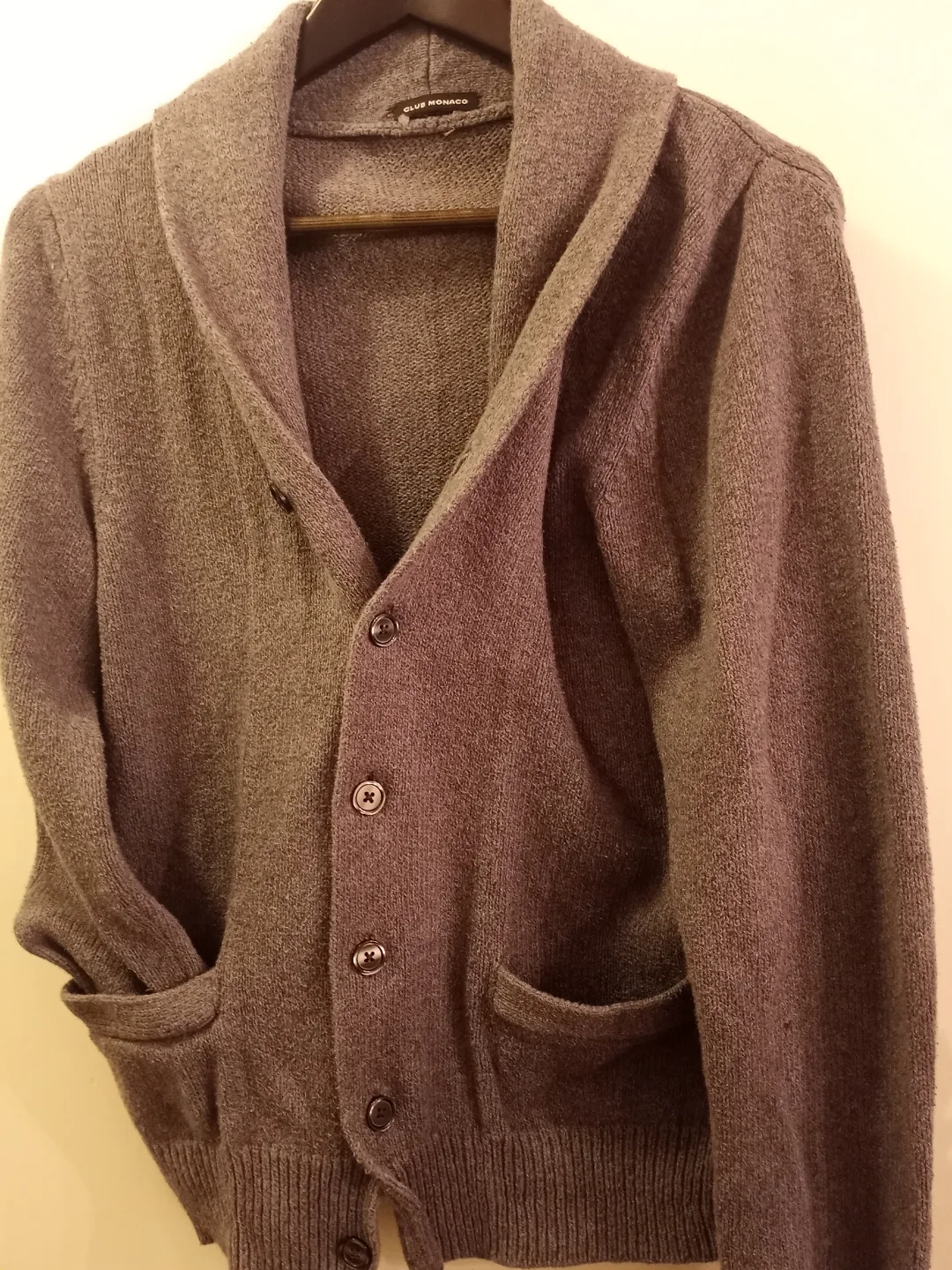 Club Monaco Men's Grey Cardigan Sweater image indicator(3)