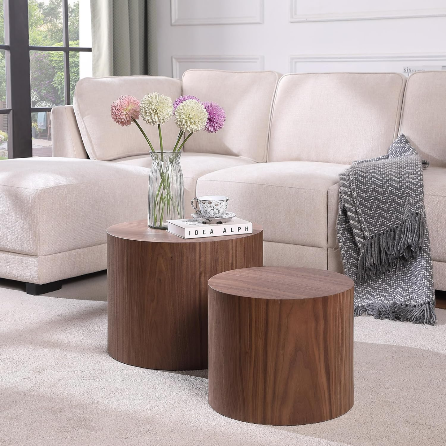 Nested Cylinder End Tables - Set of Two - photo 5