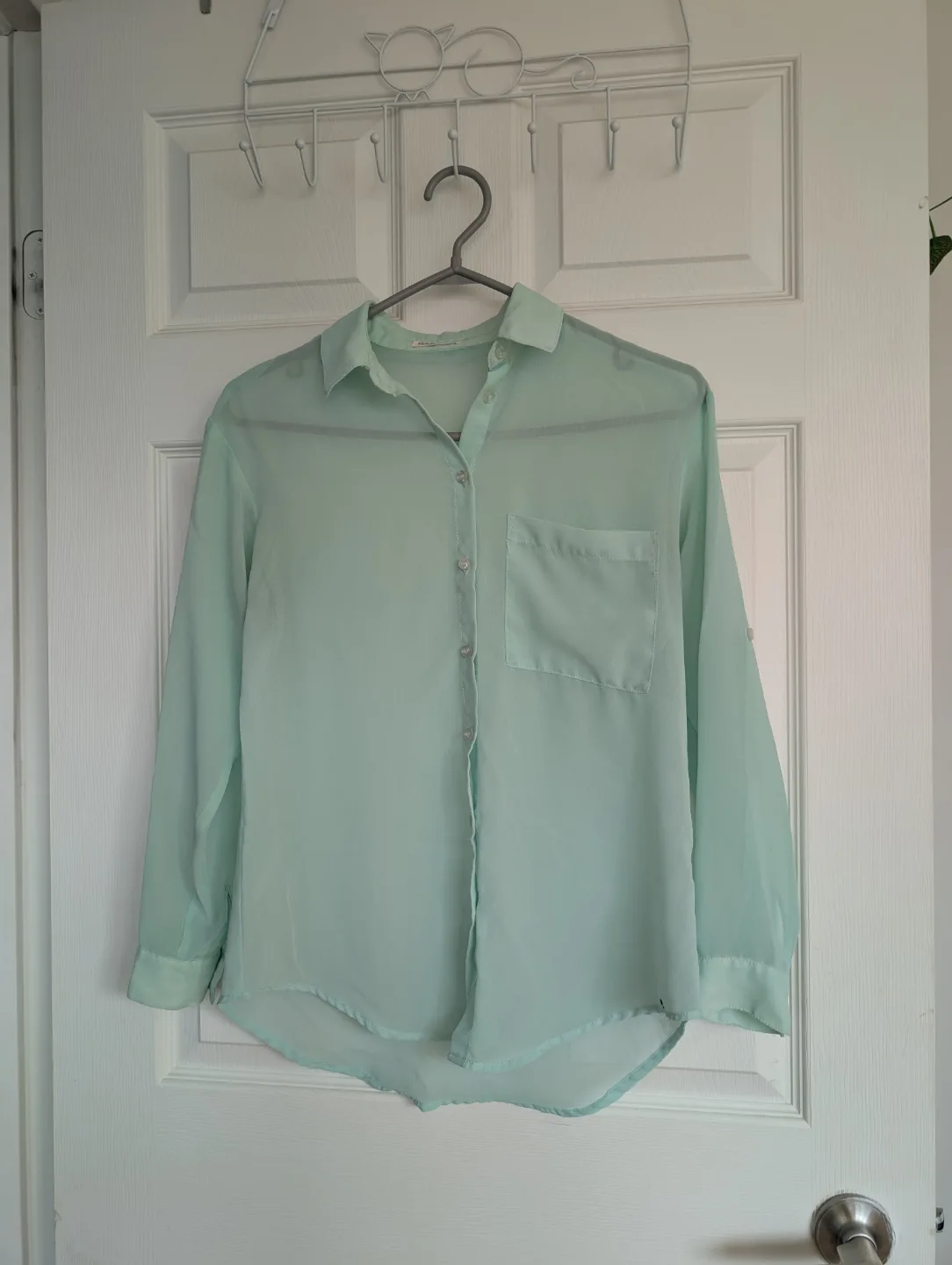 Garage Mint Green Sheer Blouse thumbnail