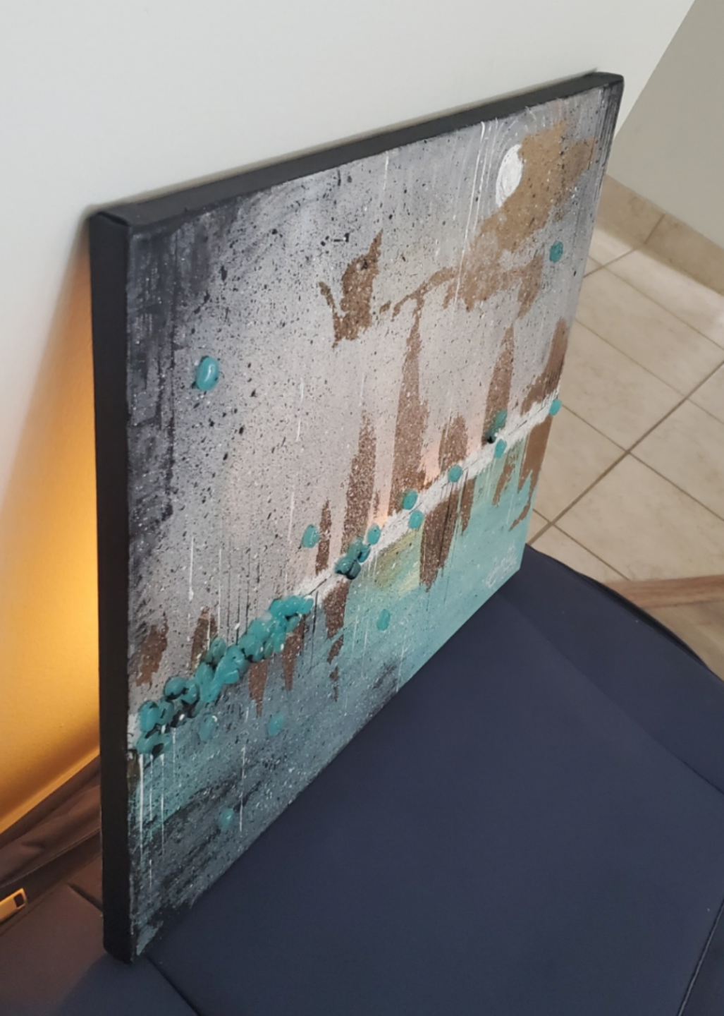 Turquoise and Gold Painting - photo 3
