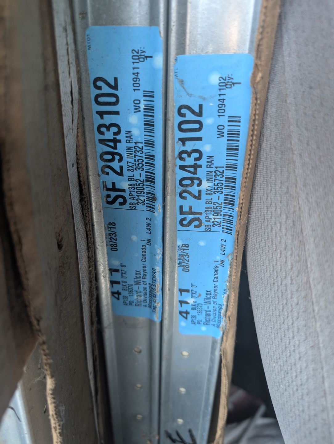 8x7 - Black Woodgrain new garage door r12 insulation