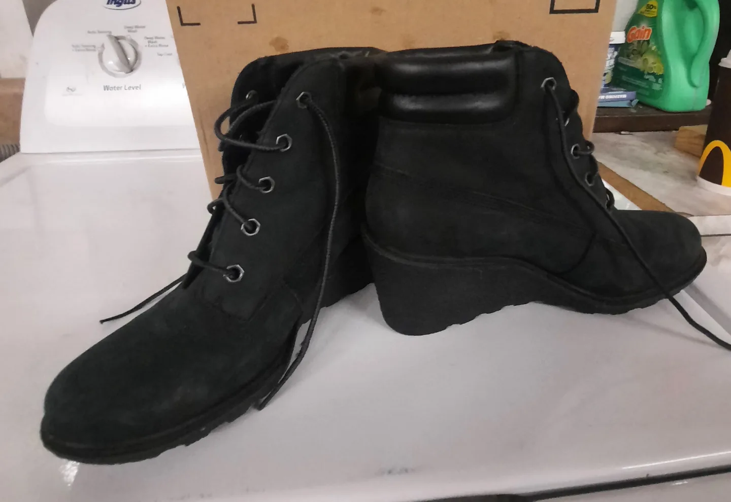 Women's Timberland Black Wedge Boots - Size 7 thumbnail