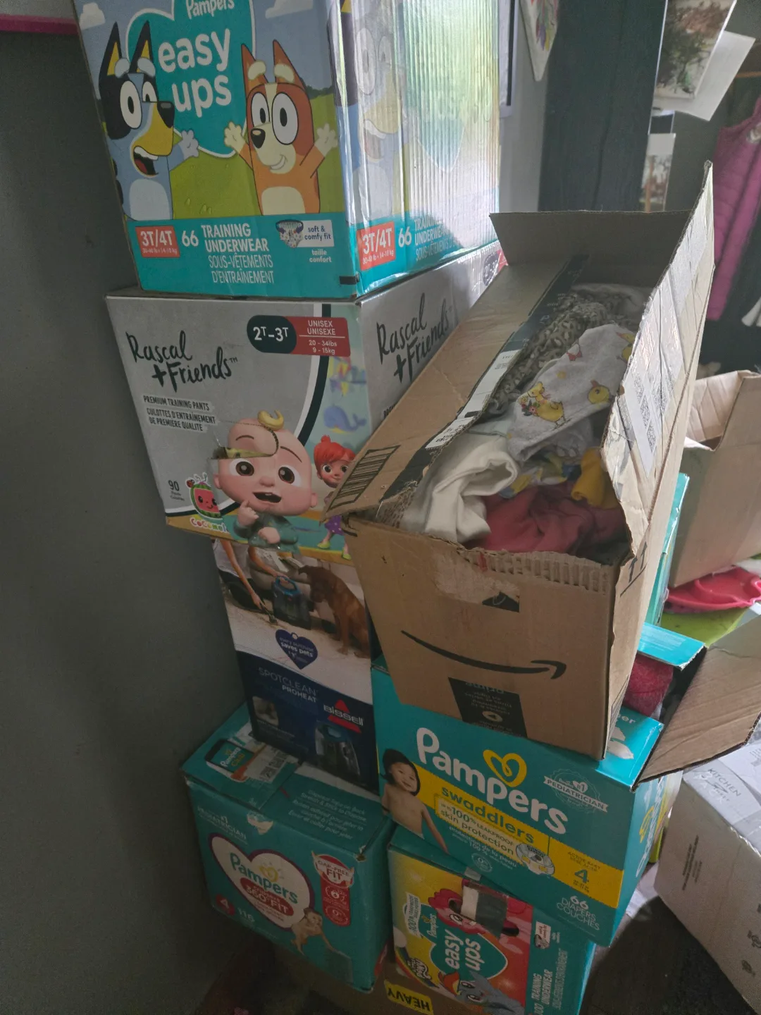 9 boxes of kids clothes 0 -12  month thumbnail