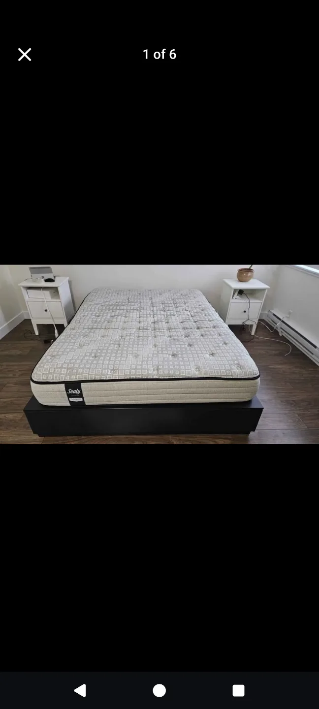 IKEA Nordli Bed Frame + Sealy Posturepedic Angelika Mattress